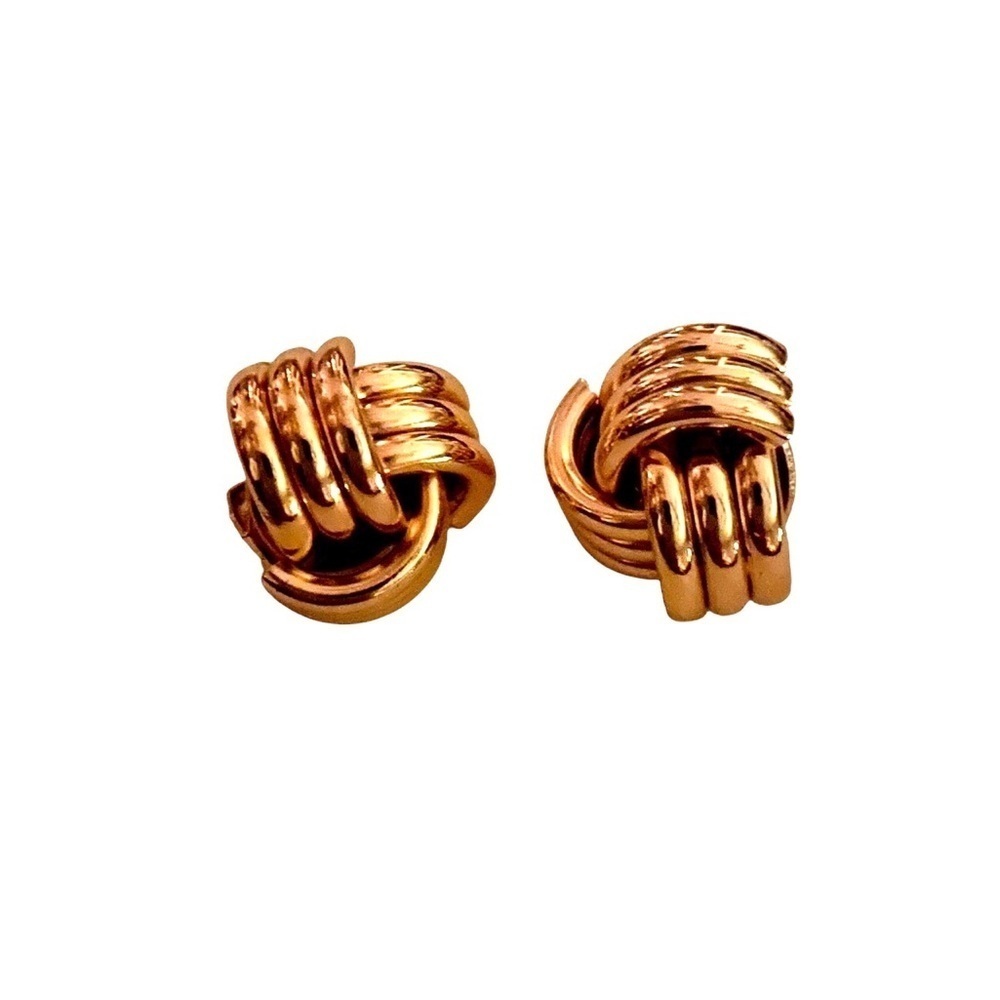 Avon, Gold Knot Earrings by Avon, Clip-On, 1ā Round, Unique Knot.